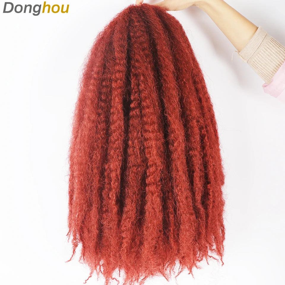 Marley Hair Faux Locs 18inch 100g Afro Kinky Crochet Hair 27 30 33 350 613 Bug 15Colors Ombre Synthetic Cuban Twist Marley Braid