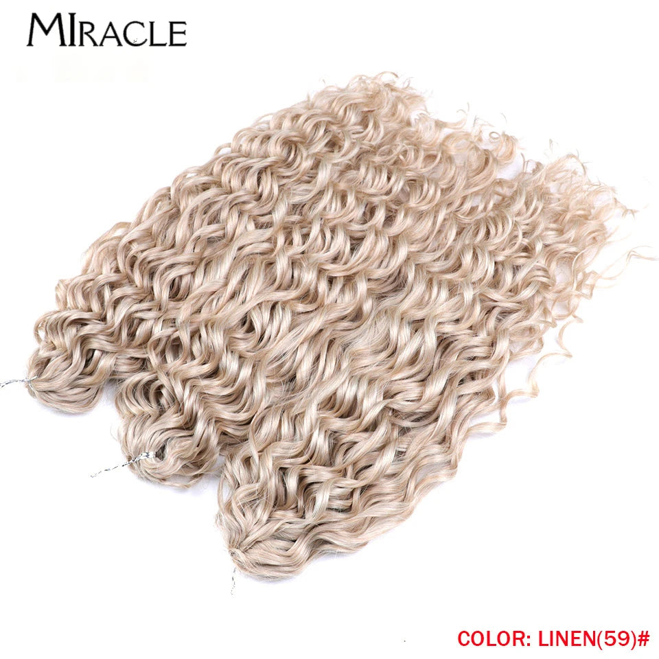 MIRACLE Afro Curly Hair Extensions 20 Inch Twist  Crochet Hair Braids Synthetic Fake Hair Deep Wave Braiding Hair for Women