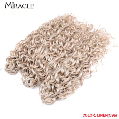 MIRACLE Afro Curly Hair Extensions 20 Inch Twist  Crochet Hair Braids Synthetic Fake Hair Deep Wave Braiding Hair for Women
