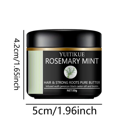 Rosemary mint hair and root strengthening pure butter, containing Jamaican black castor oil and biotin, a hair care essential.