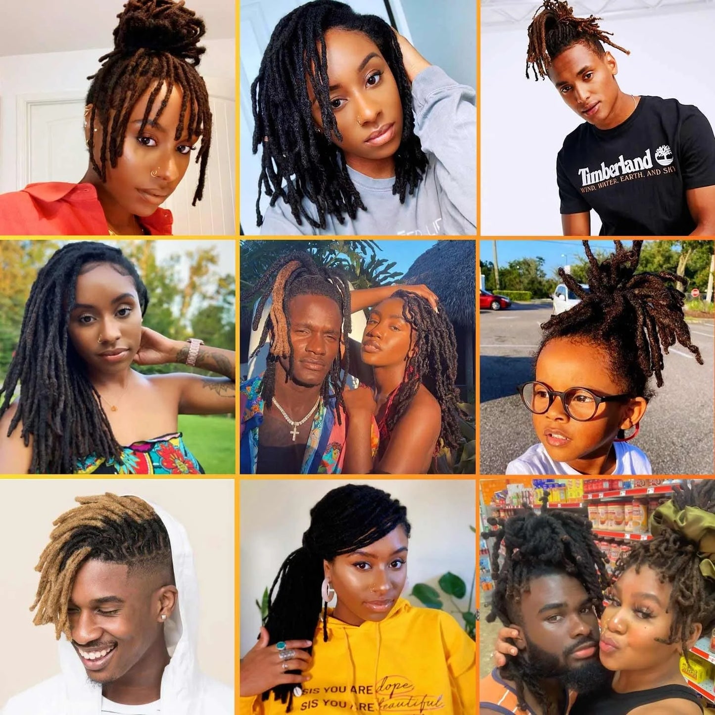 50 Strands 8-14inch Natural Loc Extension Human Hair with Curly Ends  100% Human Hair Loc Dreadlock Extension for Men Women Kids