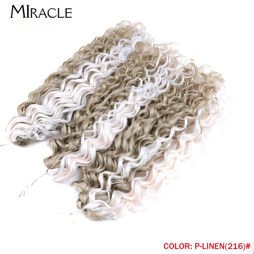 MIRACLE Afro Curly Hair Extensions 20 Inch Twist  Crochet Hair Braids Synthetic Fake Hair Deep Wave Braiding Hair for Women