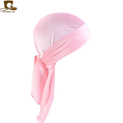 Unisex Men Women Velvet Durags Bandana Turban do doo du rag long tail Biker headwrap Headband Pirate Hat Hair Accessories