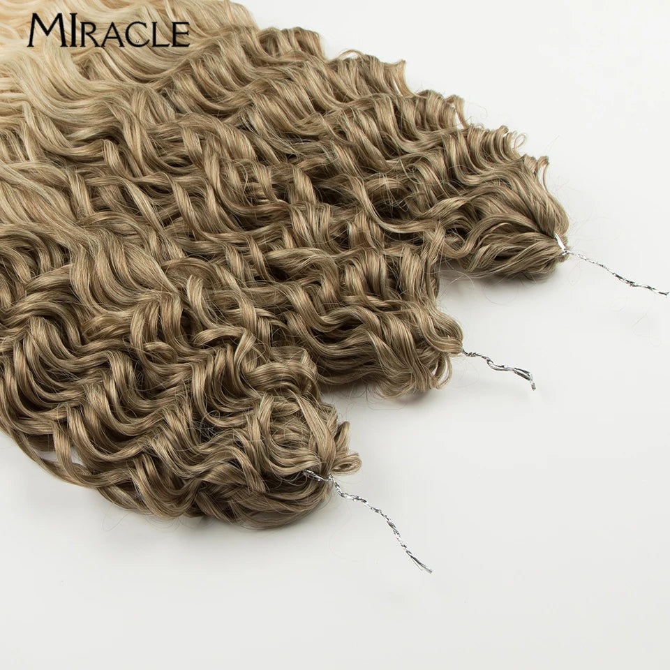 MIRACLE Afro Curly Hair Extensions 20 Inch Twist  Crochet Hair Braids Synthetic Fake Hair Deep Wave Braiding Hair for Women