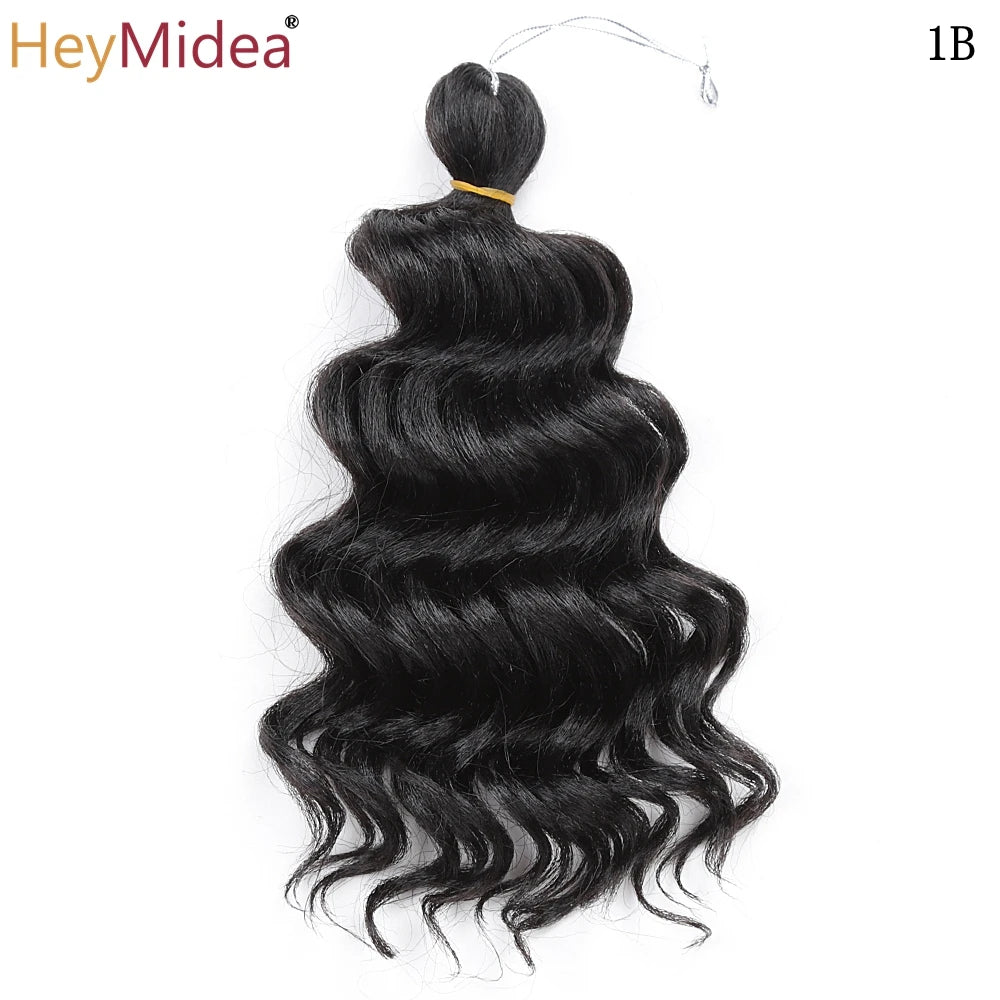 Synthetic Afro Curly Ocean Wave Crochet Hair 10Inches Freetress Water Wave Braiding Hair Crochet Braid Extensions for Women