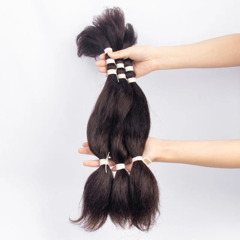 Wet And Wavy Human Hair Braiding Hair Bundles Locks Hair Extensions Microlocs Bulk Human Hair For Braiding Box Crochet Braids