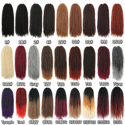 Marley Twist Hair Extensions 18inch Ombre Synthetic Braiding Hair Afro Kinky Curly Crochet Marley Braids Hair Expo City