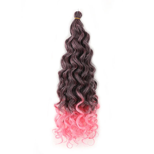 Curly Crochet Hair Extesion Synthetic Hair 18 Inch Hawaii Ocean Wave Braiding Hair Goddess Locs Boho Style Hairpiece For Women