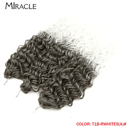 MIRACLE Afro Curly Hair Extensions 20 Inch Twist  Crochet Hair Braids Synthetic Fake Hair Deep Wave Braiding Hair for Women