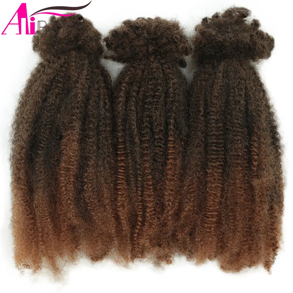 Alibaby 12Inch Synthetic Afro Kinky Twist Marley Crochet Hair Pre-Separated Spring Afro Twist Hair For Butterfly Locs Braids