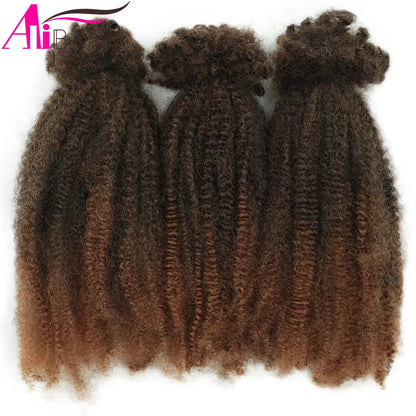 Alibaby 12Inch Synthetic Afro Kinky Twist Marley Crochet Hair Pre-Separated Spring Afro Twist Hair For Butterfly Locs Braids