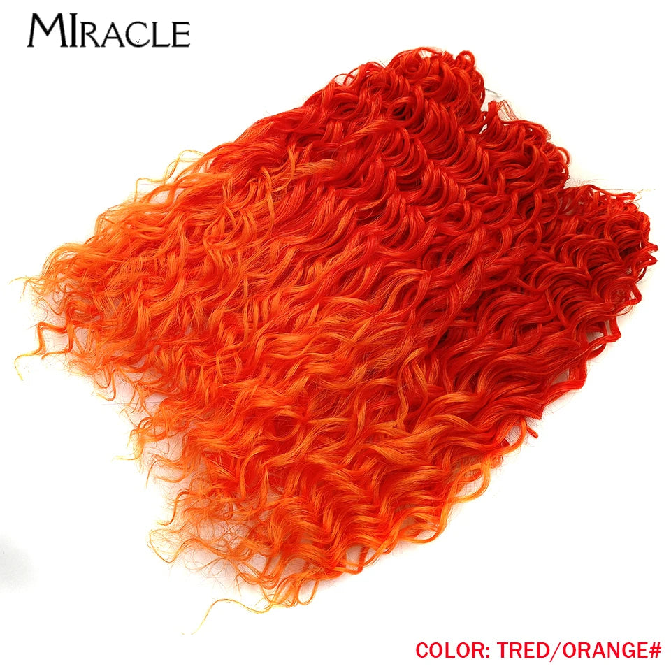 MIRACLE Afro Curly Hair Extensions 20 Inch Twist  Crochet Hair Braids Synthetic Fake Hair Deep Wave Braiding Hair for Women