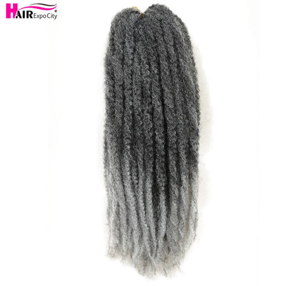 Marley Twist Hair Extensions 18inch Ombre Synthetic Braiding Hair Afro Kinky Curly Crochet Marley Braids Hair Expo City