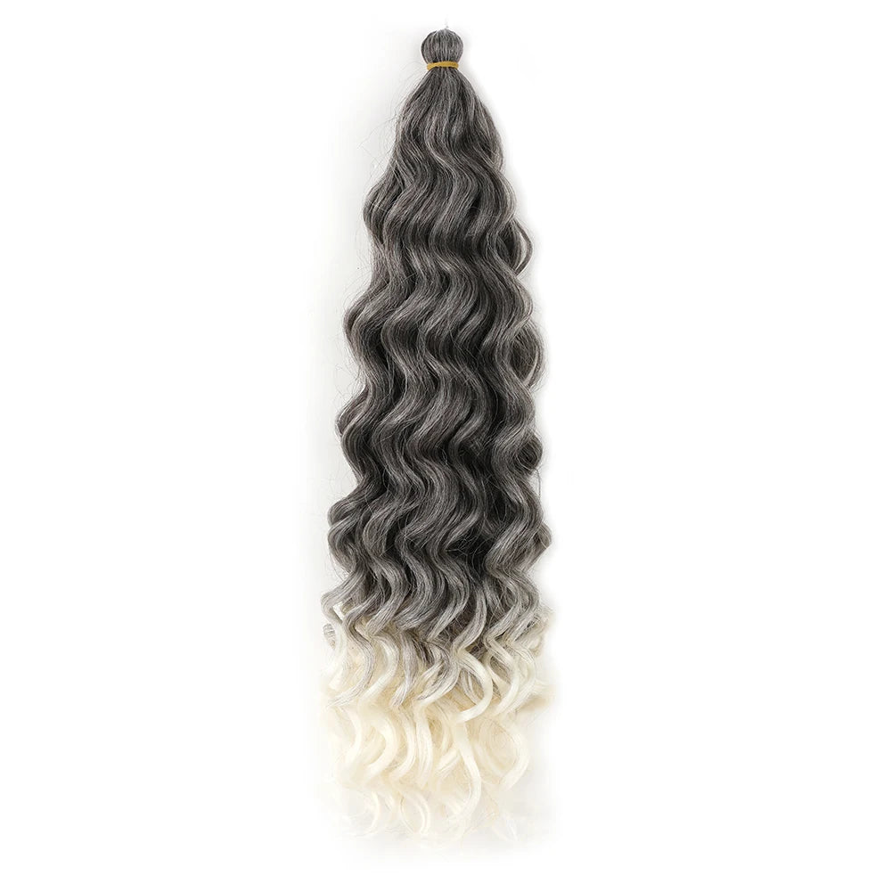 Curly Crochet Hair Extesion Synthetic Hair 18 Inch Hawaii Ocean Wave Braiding Hair Goddess Locs Boho Style Hairpiece For Women