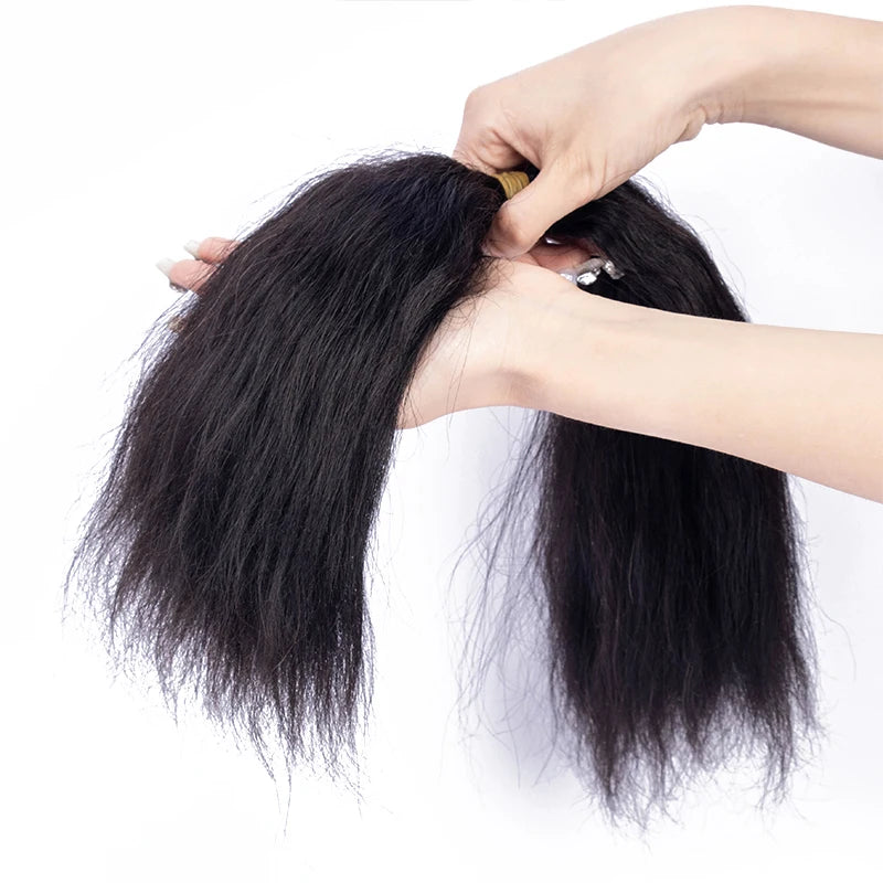 Wet And Wavy Human Hair Braiding Hair Bundles Locks Hair Extensions Microlocs Bulk Human Hair For Braiding Box Crochet Braids
