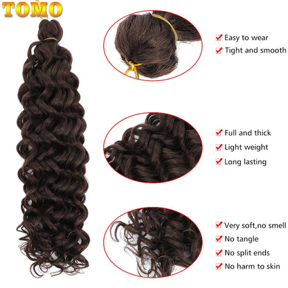TOMO Synthetic Hair Ocean Wave Crochet Hair 18 24 Inches Freetress Water Wave Braiding Hair Crochet Braid Extensions for Women