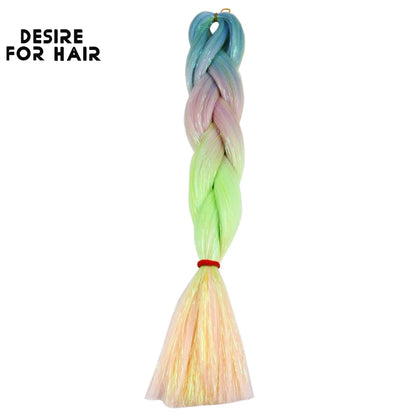 Desire for Hair 24inch Synthetic Braiding Hair Mix Tinsel Bling Bling Red Christmas Color Synthetic Hair Extensions Jumbo Braids