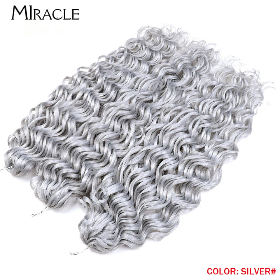 MIRACLE Afro Curly Hair Extensions 20 Inch Twist  Crochet Hair Braids Synthetic Fake Hair Deep Wave Braiding Hair for Women