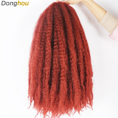 Marley Hair Faux Locs 18inch 100g Afro Kinky Crochet Hair 27 30 33 350 613 Bug 15Colors Ombre Synthetic Cuban Twist Marley Braid