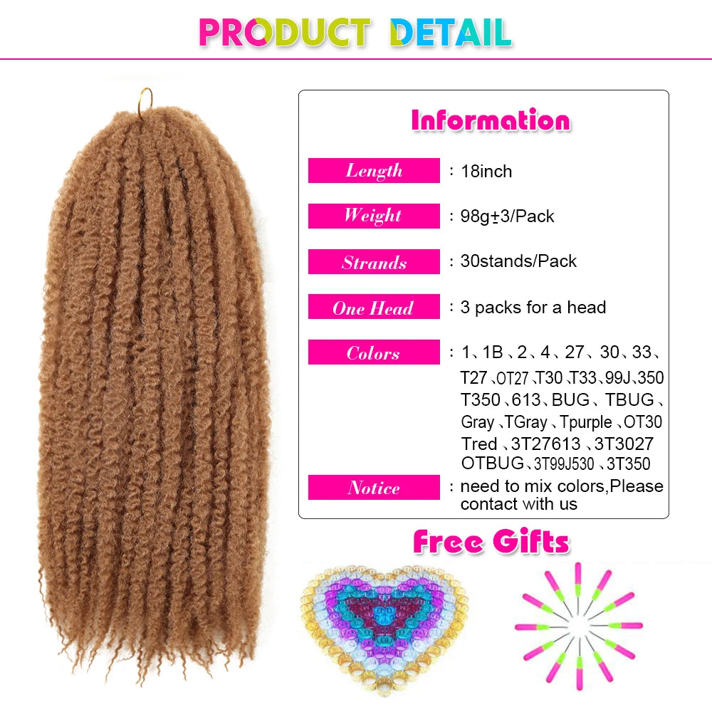 Marley Twist Hair Extensions 18inch Ombre Synthetic Braiding Hair Afro Kinky Curly Crochet Marley Braids Hair Expo City