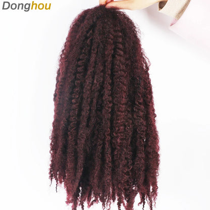 Marley Hair Faux Locs 18inch 100g Afro Kinky Crochet Hair 27 30 33 350 613 Bug 15Colors Ombre Synthetic Cuban Twist Marley Braid