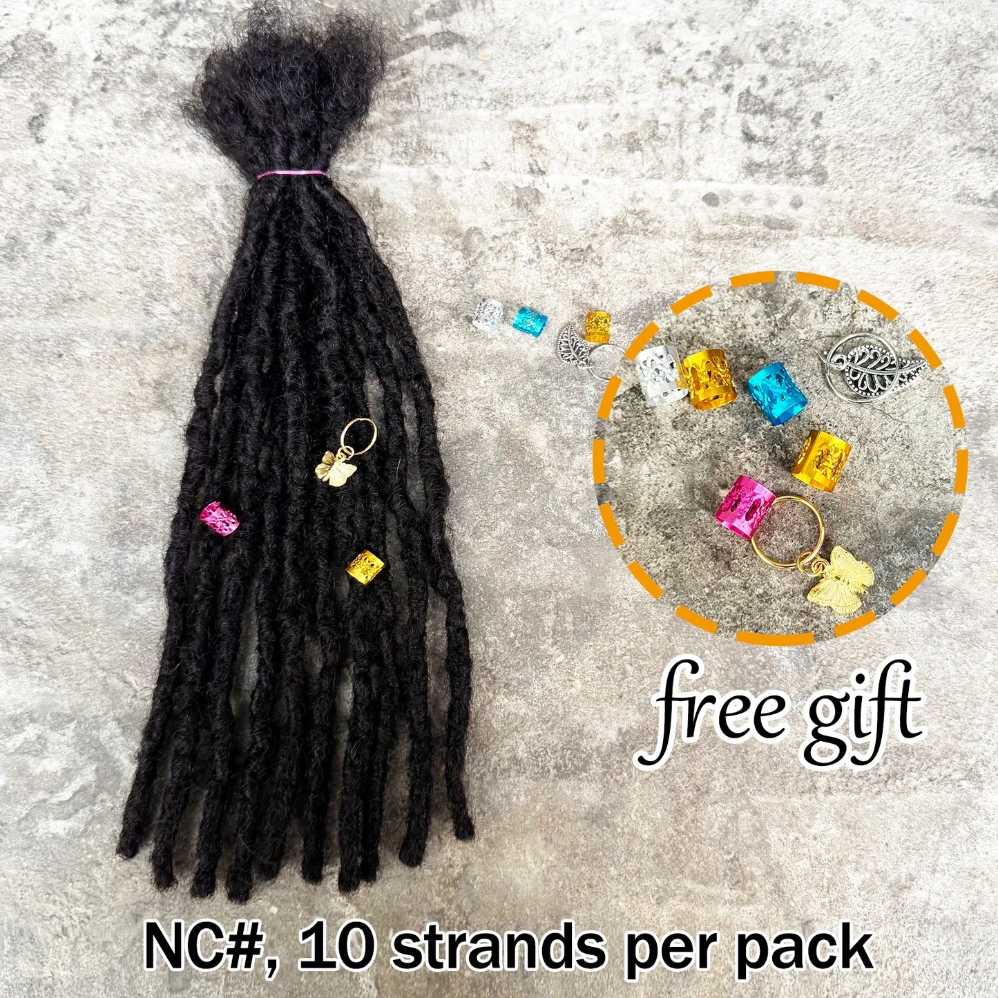 4-8inch 0.6cm Width Interlocking Locs Dreadlock Extensions Full Handmade Permanent Loc Extension Human Hair for Men/Women