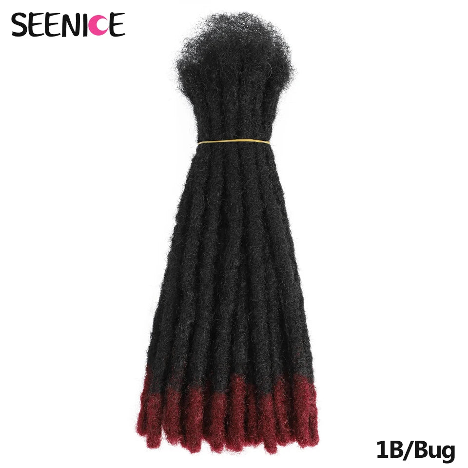 Dreadlocks Crochet Hair Extensions Afro Handmade Crochet Braids Synthetic Crochet Braiding Hair For Women And Men Ombre Brown