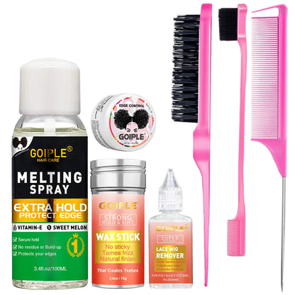Lace Wig Melting Spray Wigs Glue Smoothing Hair Wax Long-lasting Hold Edge Control Gel Flyaway Hair & Finishing Solid Wax Stick