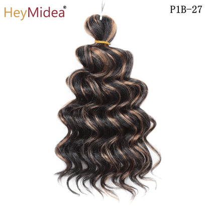Synthetic Afro Curly Ocean Wave Crochet Hair 10Inches Freetress Water Wave Braiding Hair Crochet Braid Extensions for Women