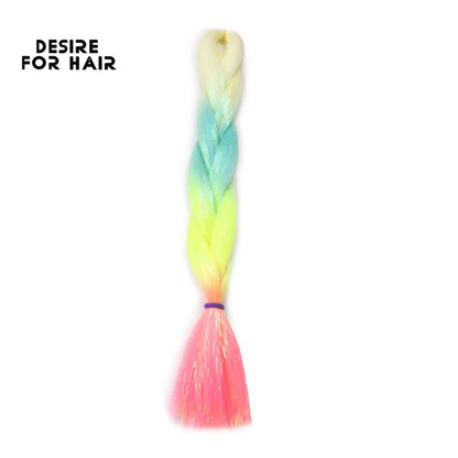 Desire for Hair 24inch Synthetic Braiding Hair Mix Tinsel Bling Bling Red Christmas Color Synthetic Hair Extensions Jumbo Braids