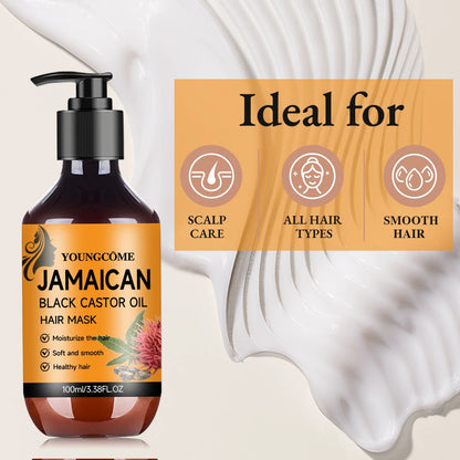 Black Castor Oil Hair Mask contains black castor essence to repair thick, smooth, dry, rough and smooth hair Jamaica 2025 NEW