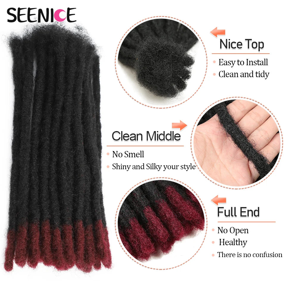 Dreadlocks Crochet Hair Extensions Afro Handmade Crochet Braids Synthetic Crochet Braiding Hair For Women And Men Ombre Brown