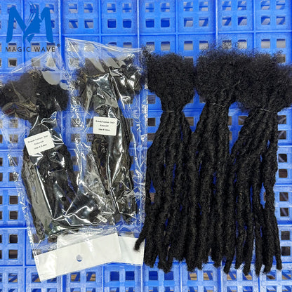 4-8inch 0.6cm Width Interlocking Locs Dreadlock Extensions Full Handmade Permanent Loc Extension Human Hair for Men/Women