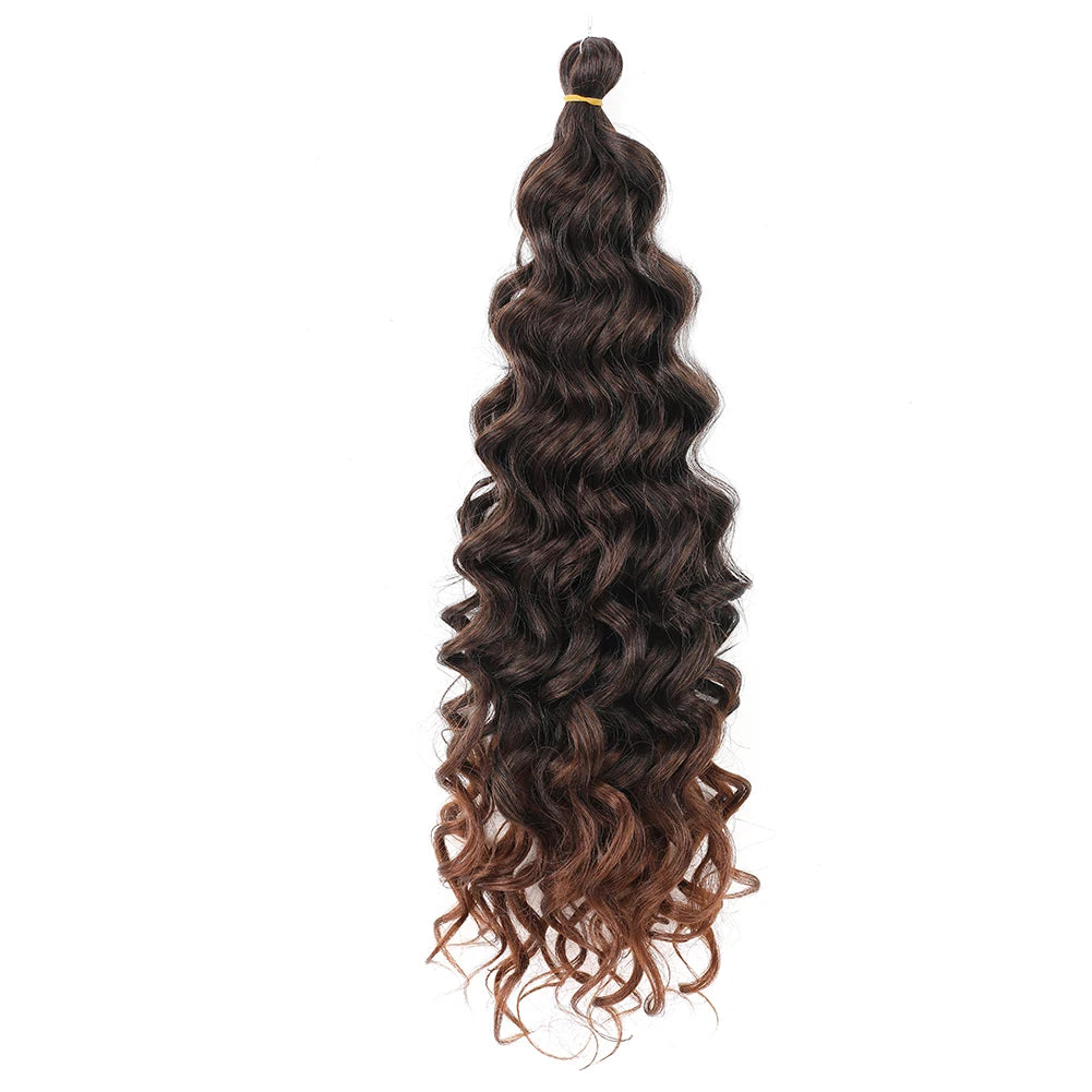 Curly Crochet Hair Extesion Synthetic Hair 18 Inch Hawaii Ocean Wave Braiding Hair Goddess Locs Boho Style Hairpiece For Women