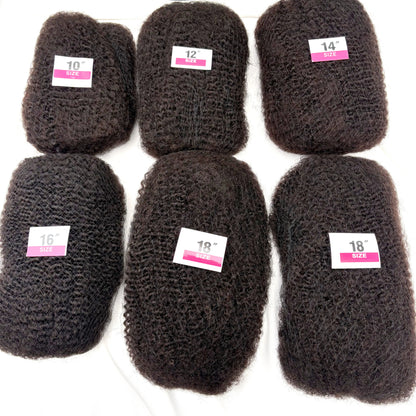 10-18In 30 or 50g/Pack Natural 4C Afro Kinky Curly Bulk Human Hair Extensions No Weft Brazilian Remy Bulk for Locs Braiding Hair