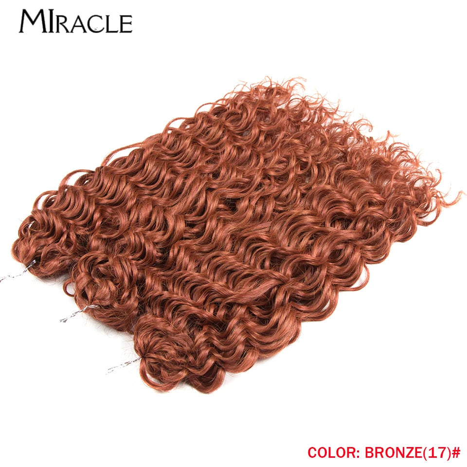 MIRACLE Afro Curly Hair Extensions 20 Inch Twist  Crochet Hair Braids Synthetic Fake Hair Deep Wave Braiding Hair for Women