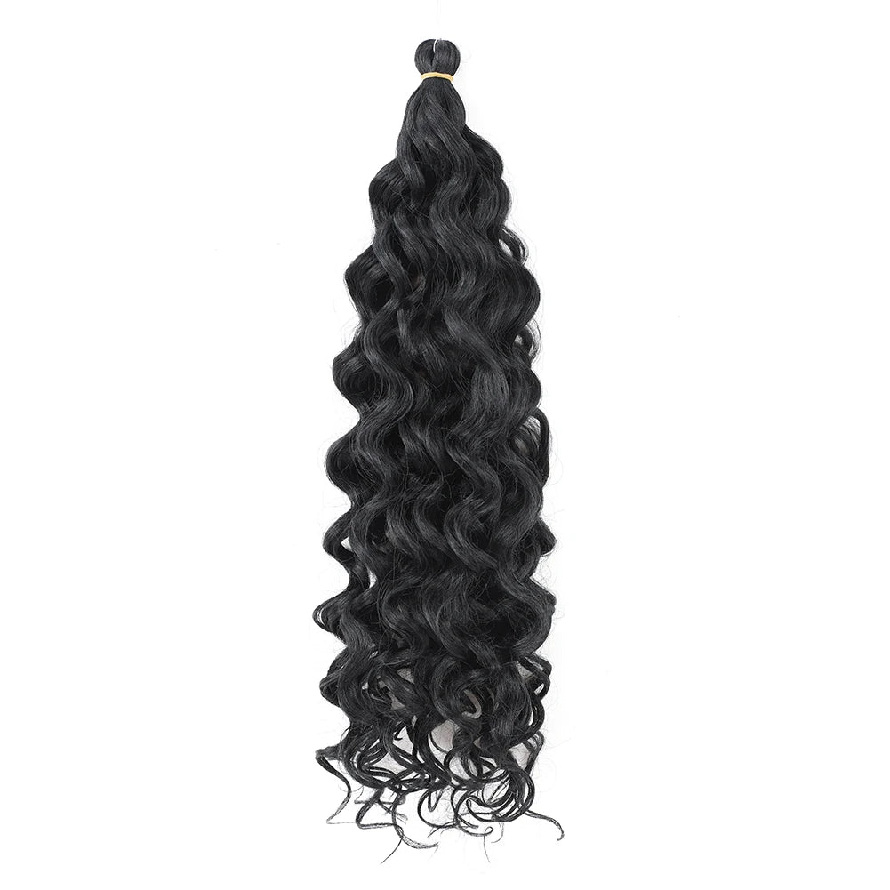 Curly Crochet Hair Extesion Synthetic Hair 18 Inch Hawaii Ocean Wave Braiding Hair Goddess Locs Boho Style Hairpiece For Women