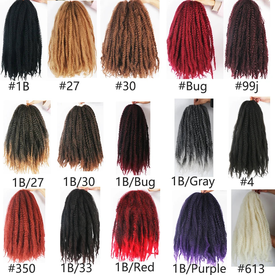 Marley Hair Faux Locs 18inch 100g Afro Kinky Crochet Hair 27 30 33 350 613 Bug 15Colors Ombre Synthetic Cuban Twist Marley Braid