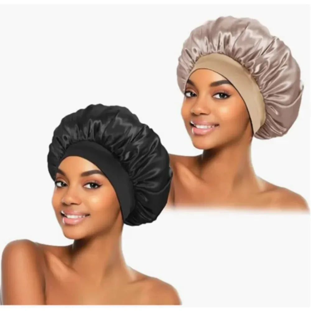 Silk Bonnet for Sleeping Satin Hair Bonnets Soft Elastic Band Silk Sleep Cap Silk Hair Wrap for Women Men Curly Hair Daily Use