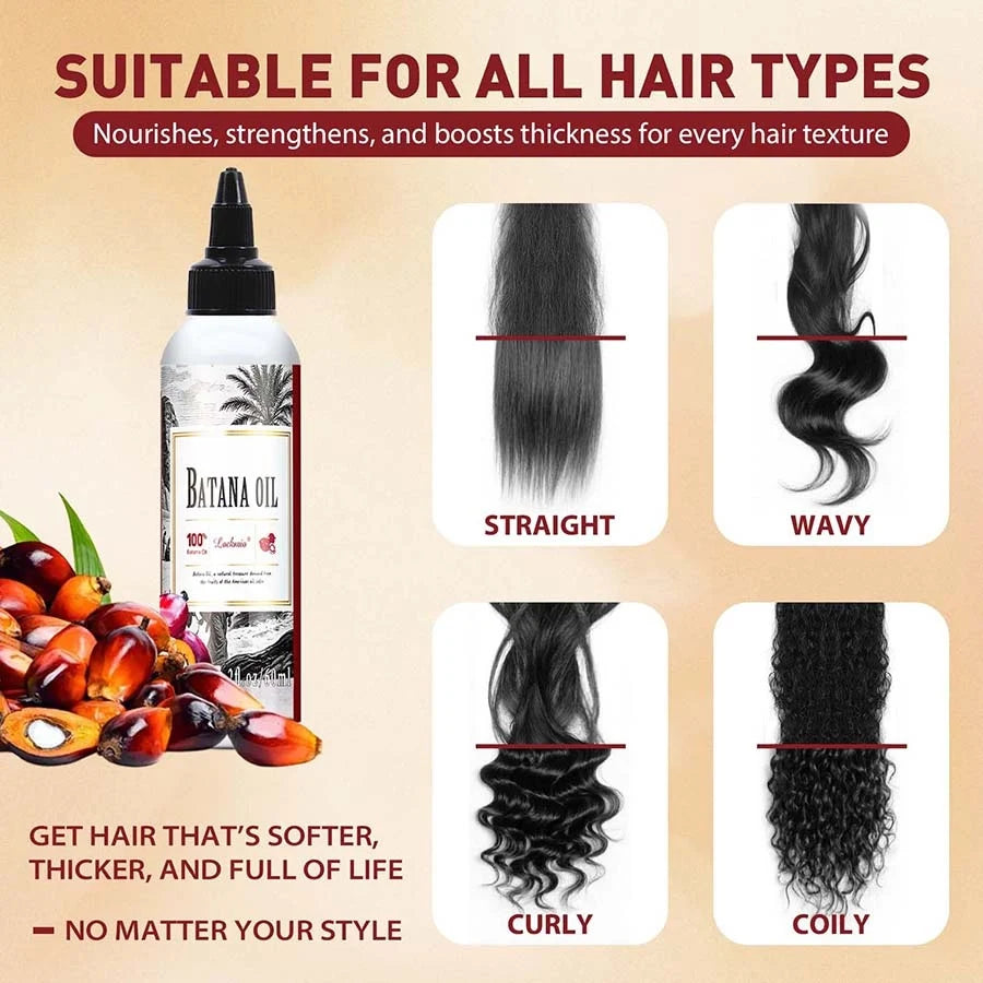Batana oil Black Castor Oil Deep Nourishing Massage Scalp Chebe Anti-hair Loss Conditioner Smoothing Add Shine Hair Care Essence