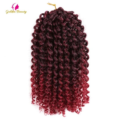 8" 12" Afro Kinky Twist Crochet Braids Synthetic Bohemian Curly Braiding Hair Extension Ombre Marley Crochet Hair Golden Beauty