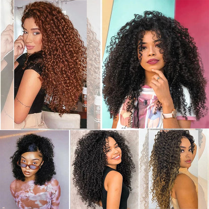 Curly Crochet Hair Extesion Synthetic Hair 18 Inch Hawaii Ocean Wave Braiding Hair Goddess Locs Boho Style Hairpiece For Women