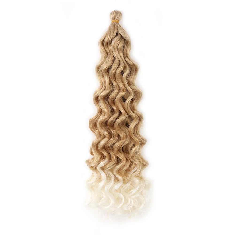 Curly Crochet Hair Extesion Synthetic Hair 18 Inch Hawaii Ocean Wave Braiding Hair Goddess Locs Boho Style Hairpiece For Women