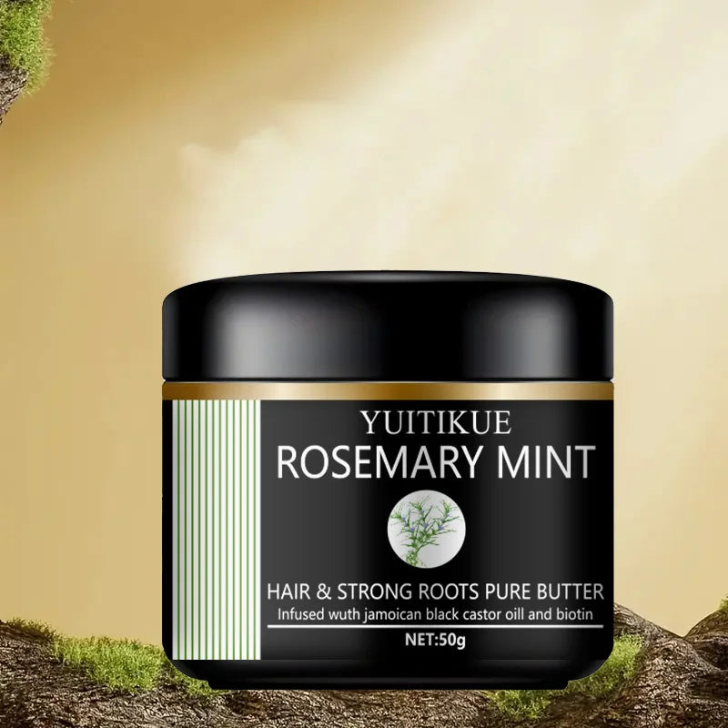 Rosemary mint hair and root strengthening pure butter, containing Jamaican black castor oil and biotin, a hair care essential.