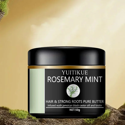 Rosemary mint hair and root strengthening pure butter, containing Jamaican black castor oil and biotin, a hair care essential.