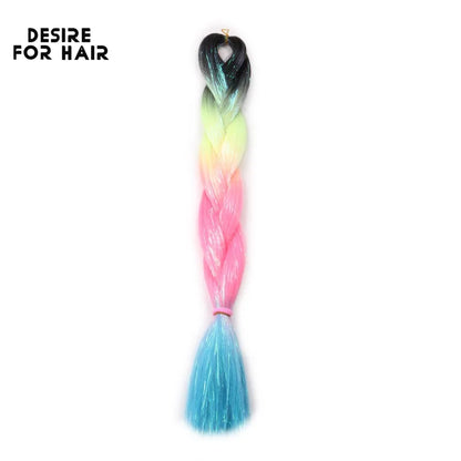 Desire for Hair 24inch Synthetic Braiding Hair Mix Tinsel Bling Bling Red Christmas Color Synthetic Hair Extensions Jumbo Braids