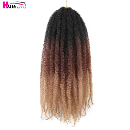 Marley Twist Hair Extensions 18inch Ombre Synthetic Braiding Hair Afro Kinky Curly Crochet Marley Braids Hair Expo City