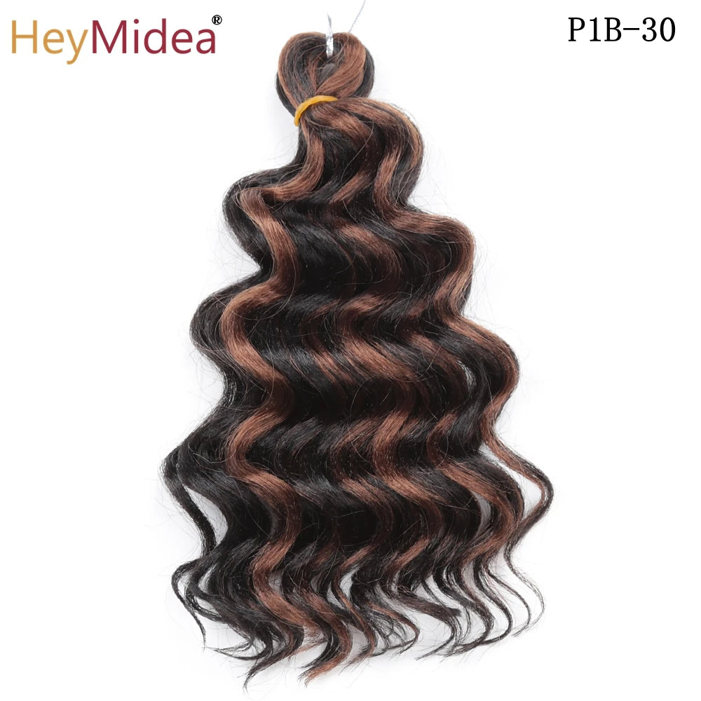 Synthetic Afro Curly Ocean Wave Crochet Hair 10Inches Freetress Water Wave Braiding Hair Crochet Braid Extensions for Women