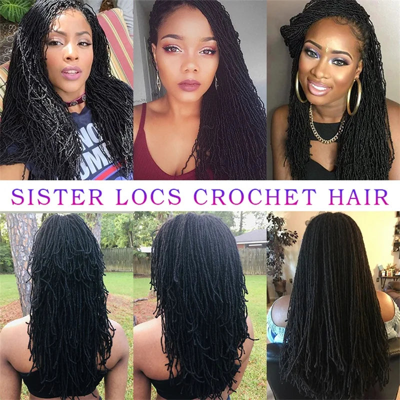 18 Inch Fake Hair Sister Locs Faux Locs Crochet Hair Accessories Synthetic Faux Locs Crochet Hair Extensions For Black Women