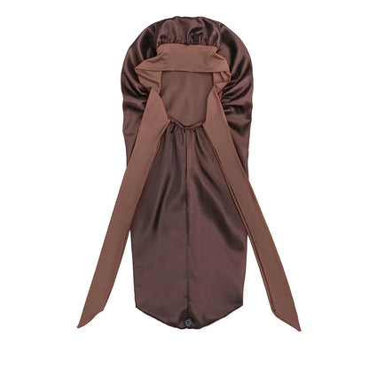 Long Satin Bonnets for Women Silk Bonnet with Soft Elastic Band Sleeping Cap for Braids